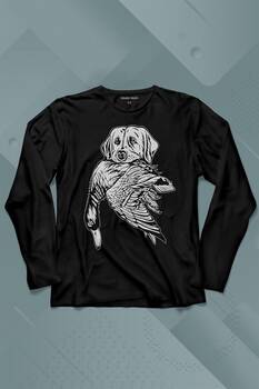 Dog Duck Av Köpeği Ve Ördek Köpek Hunting Uzun Kollu Tişört Baskılı T-Shirt