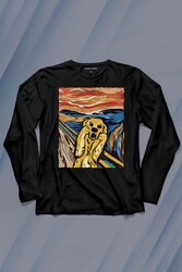 Dog Scream Munch Çığlık Urban Srteet Wear Uzun Kollu Tişört Baskılı T-Shirt - Thumbnail