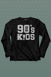 Doksanlar Çocuğu 90S Kids 1990 Lar Nostalji Uzun Kollu Tişört Baskılı T-Shirt - Thumbnail