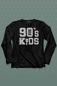 Doksanlar Çocuğu 90S Kids 1990 Lar Nostalji Uzun Kollu Tişört Baskılı T-Shirt