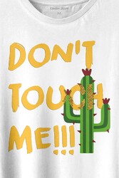 Don't Touch Me Kaktüs Baskılı Tişört Unisex T-shirt - Thumbnail