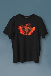 Dragon House Of Targaryen Aegon Ejder Alev Baskılı Tişört Unisex T-Shirt - Thumbnail