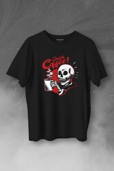 Drink Coffee Skull Kahve Funny Eğlence Baskılı Tişört Unisex T-Shirt - Thumbnail