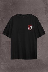 Drink Coffee Skull Kahve Funny Eğlence Sırt Ön Baskılı Oversize Tişört Unisex T-Shirt - Thumbnail