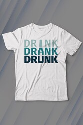 Drink Drank Drunk Tipografi Baskılı Tişört Çocuk T-shirt - Thumbnail