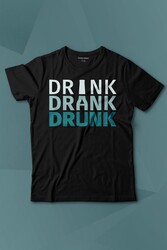 Drink Drank Drunk Tipografi Baskılı Tişört Çocuk T-shirt - Thumbnail