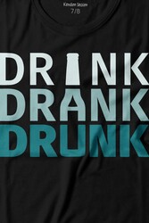 Drink Drank Drunk Tipografi Baskılı Tişört Çocuk T-shirt - Thumbnail