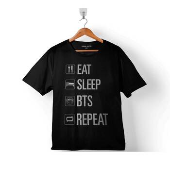 EAT SLEEP BTS REPEAT ONLY BY DEXTA BANGTAN BOYS ÇOCUK TİŞÖRT