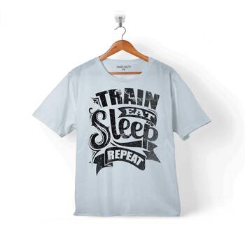 EAT SLEEP TRAİN REPEAT YEMEK UYKU TREN YOLCULUK ÇOCUK TİŞÖRT