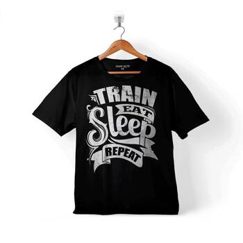 EAT SLEEP TRAİN REPEAT YEMEK UYKU TREN YOLCULUK ÇOCUK TİŞÖRT