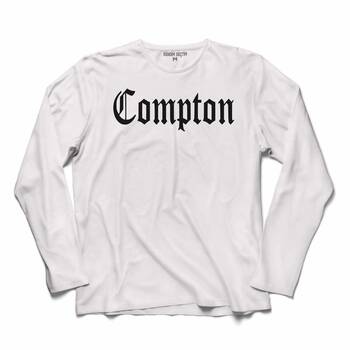 EAZY E COMPTON LOGO EAZY-E N 95 N95 3 UZUN KOLLU TİŞÖRT