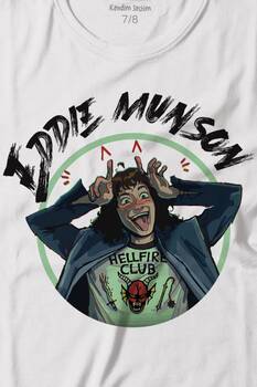 Eddie Munson Stranger Things Sezon 4 Baskılı Tişört Çocuk T-shirt