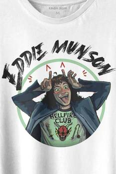 Eddie Munson Stranger Things Sezon 4 Baskılı Tişört Unisex T-shirt