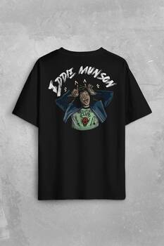 Eddie Munson Stranger Things Sezon 4 Sırt Ön Baskılı Oversize Tişört Unisex T-Shirt