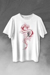 Ejder Dragon Uzak Doğu Japanese Drake Japonca Baskılı Tişört Unisex T-shirt - Thumbnail