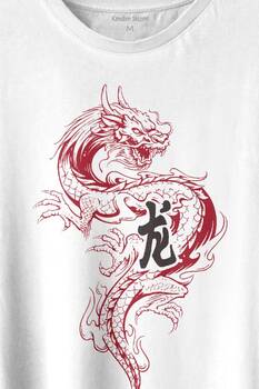 Ejder Dragon Uzak Doğu Japanese Drake Japonca Baskılı Tişört Unisex T-shirt