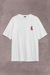 Ejder Dragon Uzak Doğu Japanese Drake Japonca Sırt Ön Baskılı Oversize Tişört Unisex T-Shirt - Thumbnail