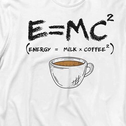 E=Mc2 Enerji Süt Coffee Energy Mılk Coffee Einstein Uzun Kollu Tişört Baskılı T-Shirt - Thumbnail