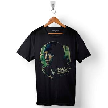 Eminem 8 Miles 8 Eight Sekiz Mil Logo Baskılı Tişört Unisex T-Shirt