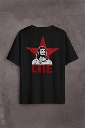 Ernosto Che Guevara Red Star Kırımızı Yıldız Sırt Ön Baskılı Oversize Tişört Unisex T-Shirt - Thumbnail