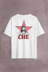 Ernosto Che Guevara Red Star Kırımızı Yıldız Sırt Ön Baskılı Oversize Tişört Unisex T-Shirt - Thumbnail