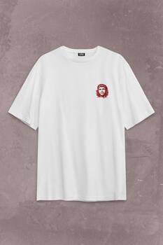 Ernosto Che Guevara Red Star Kırımızı Yıldız Sırt Ön Baskılı Oversize Tişört Unisex T-Shirt