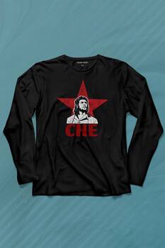 Ernosto Che Guevara Red Star Kırımızı Yıldız Uzun Kollu Tişört Baskılı T-Shirt