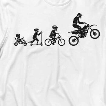 Evolutıon Motorcycl Off Road Bıker Evrim Uzun Kollu Tişört Baskılı T-Shirt