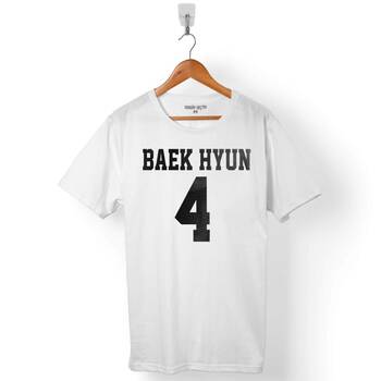 EXO BAEKHYUN 4 BAEK HYUN LOGO ERKEK TİŞÖRT