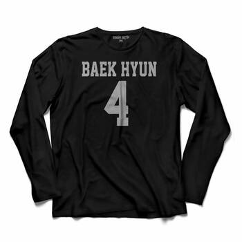 EXO BAEKHYUN 4 BAEK HYUN LOGO UZUN KOLLU TİŞÖRT