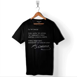 Ey Türk Gençliği Gençliğe Hitabe Atatürk Baskılı Tişört Unisex T-Shirt - Thumbnail