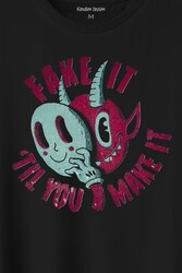 Fake It Till You Make İt Mask Maske Baskılı Tişört Unisex T-Shirt - Thumbnail