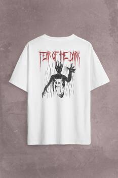 Fear Of The Dark Karanlık Dark Gothic Urban Street Wear Sırt Ön Baskılı Oversize Tişört Unisex T-Shirt