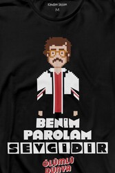 Feyyaz Yiğit Benim Parolam Sevgidir Ölümlü Dünya Uzun Kollu Tişört Baskılı T-Shirt - Thumbnail