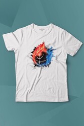 Fire Meteor Basketball Ateş Topu Baskılı Tişört Çocuk T-shirt - Thumbnail