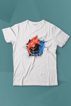 Fire Meteor Basketball Ateş Topu Baskılı Tişört Çocuk T-shirt