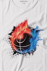 Fire Meteor Basketball Ateş Topu Baskılı Tişört Çocuk T-shirt - Thumbnail