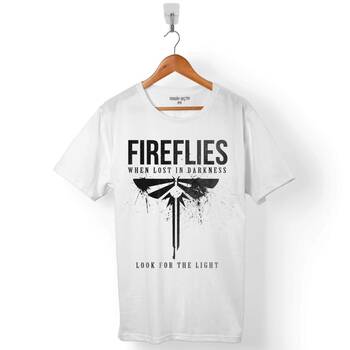 FIREFILES LOGO Last Of Us NAUGHTY DOG LOOK FOR THE LIGHT ERKEK TİŞÖRT