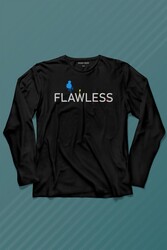 Flawless Finishing Touch Logo Uzun Kollu Tişört Baskılı T-Shirt - Thumbnail