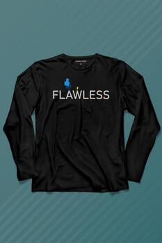 Flawless Finishing Touch Logo Uzun Kollu Tişört Baskılı T-Shirt