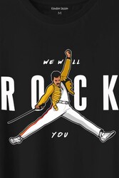 Freddie Mercury We Will Rock You Queen We Are The Champions Baskılı Tişört Unisex T-Shirt - Thumbnail