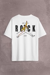 Freddie Mercury We Will Rock You Queen We Are The Champions Sırt Ön Baskılı Oversize Tişört Unisex T-Shirt - Thumbnail