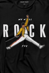 Freddie Mercury We Will Rock You Queen We Are The Champions Uzun Kollu Tişört Baskılı T-Shirt - Thumbnail