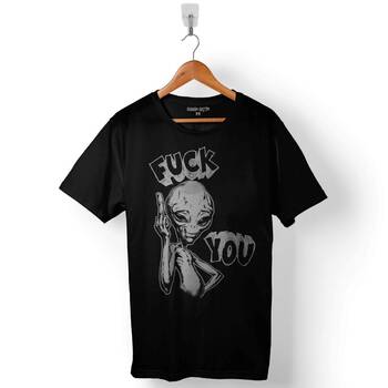 Fück You Fücking Marslı Uzaylı Martian Baskılı Tişört Unisex T-Shirt