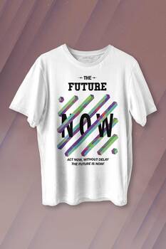 Future Is Now Colorful Gelecek Şimdi Renkli Desen Yazı