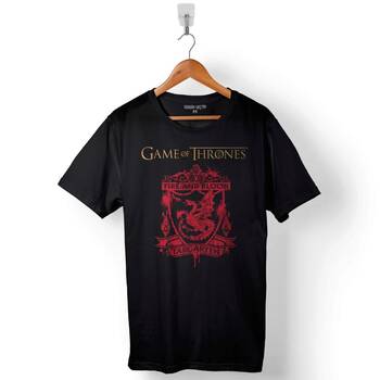 Game Of Thrones Fire And Blood House Targaryen Baskılı Tişört Unisex T-Shirt