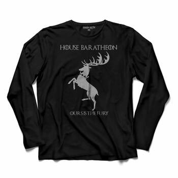 GAME OF THRONES HOUSE BARATHEON OURS IS THE FURY 2 KOLLU TİŞÖRT