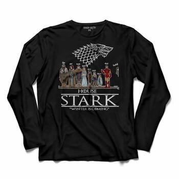 GAME OF THRONES HOUSE STARK WINTER IS COMING UZUN KOLLU TİŞÖRT