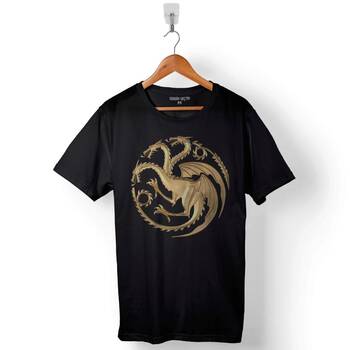 Game Of Thrones House Targaryen Baskılı Tişört Unisex T-Shirt