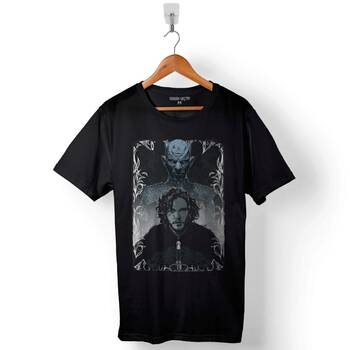 Game Of Thrones Jon Snow Wolf Night Watch Baskılı Tişört Unisex T-Shirt